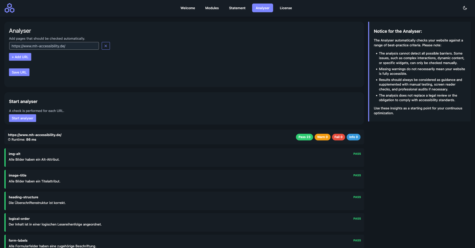 insight into analyser